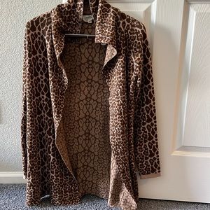 Camellia long cardigan sweater in animal print!